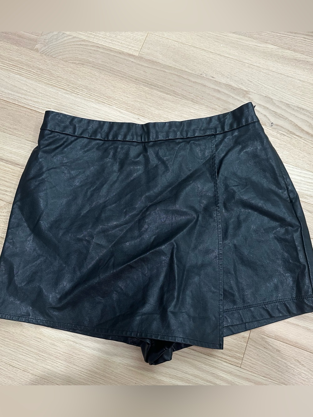 Black Leather Skort